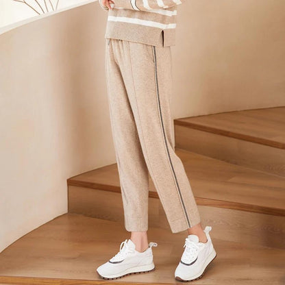 Women's Woolen Cashmere Straight Barrel Pants