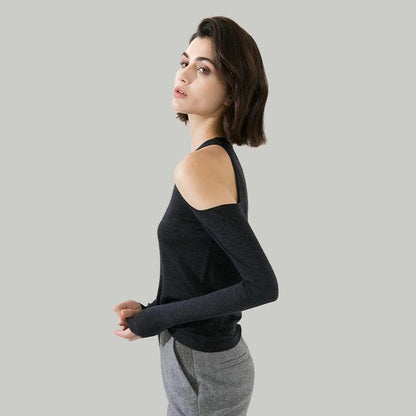 Women's Wool Off-Shoulder Pullover Sweater