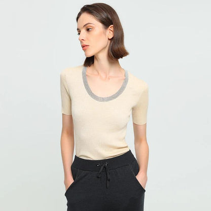 Women's Merino  Woolen Silk  blending 1458 pullover Top