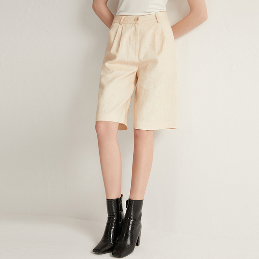 Women's Clothing High Waist Linen Shorts