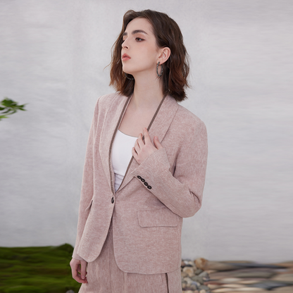 Women's Tailored Collar Linen blazer K1186W