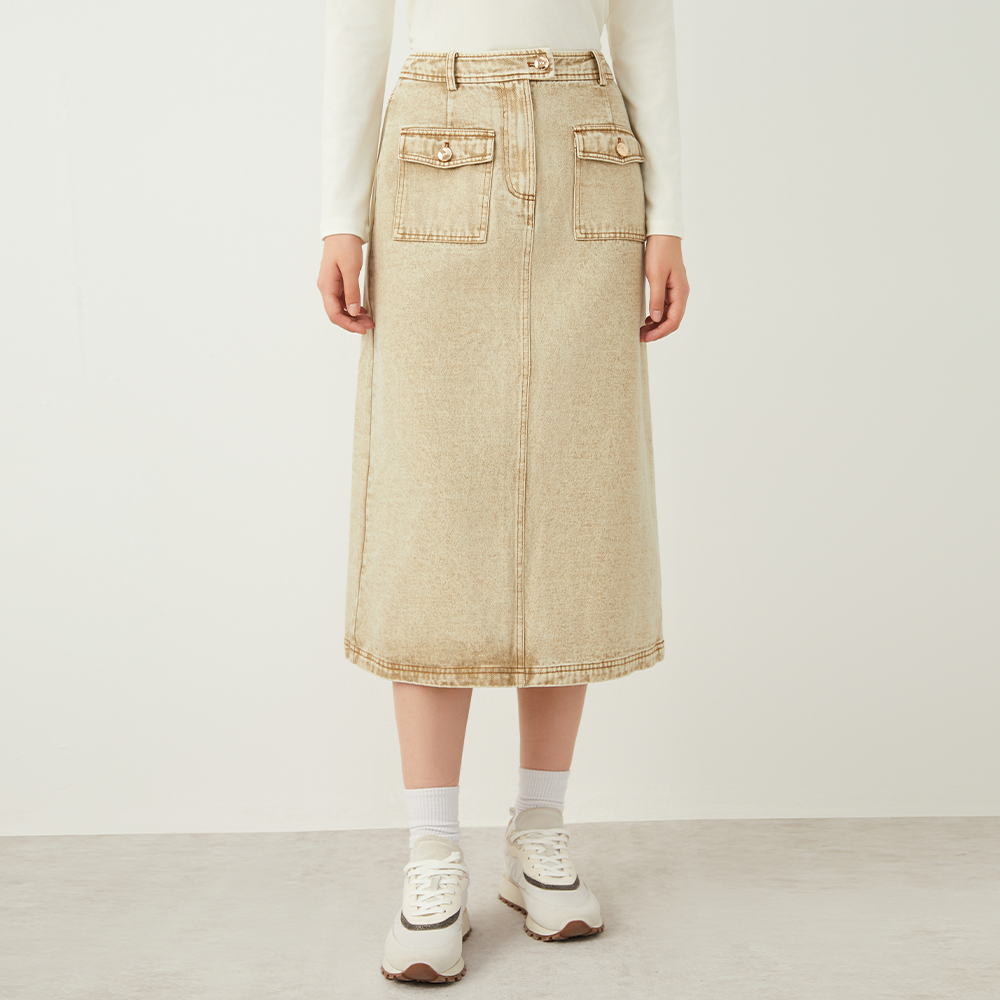 Women's Clothing Spring Summer Pure Cotton Denim Skirt