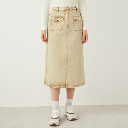 Women's Clothing Spring Summer Pure Cotton Denim Skirt