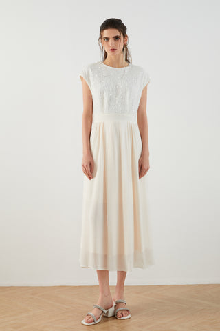 Women’s Sequin Panel Chiffon Dress