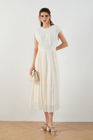 Women’s Sequin Panel Chiffon Dress