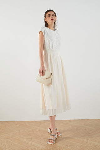 Women’s Sequin Panel Chiffon Dress