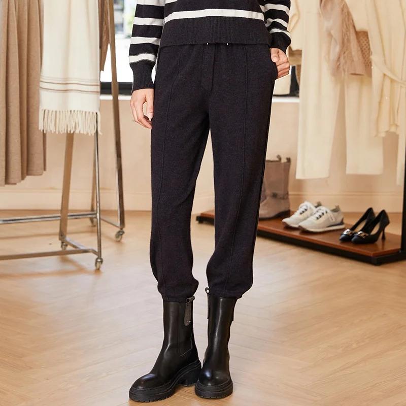 Women's Woolen Cashmere Straight Barrel Pants