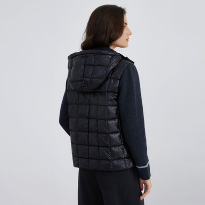 Women's Clothing Hooded Wool Splicing Down Jacket