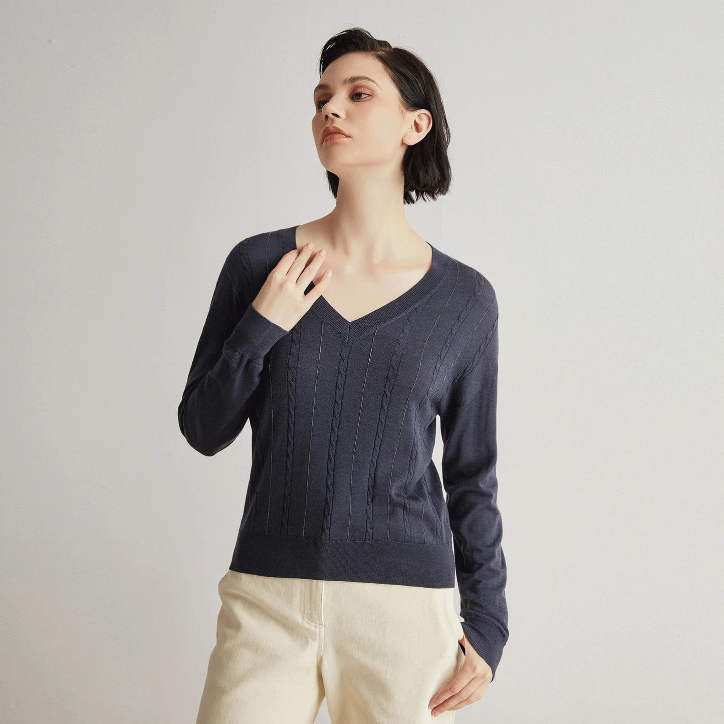 Women's Merino Wool & Silk pullover Sweater