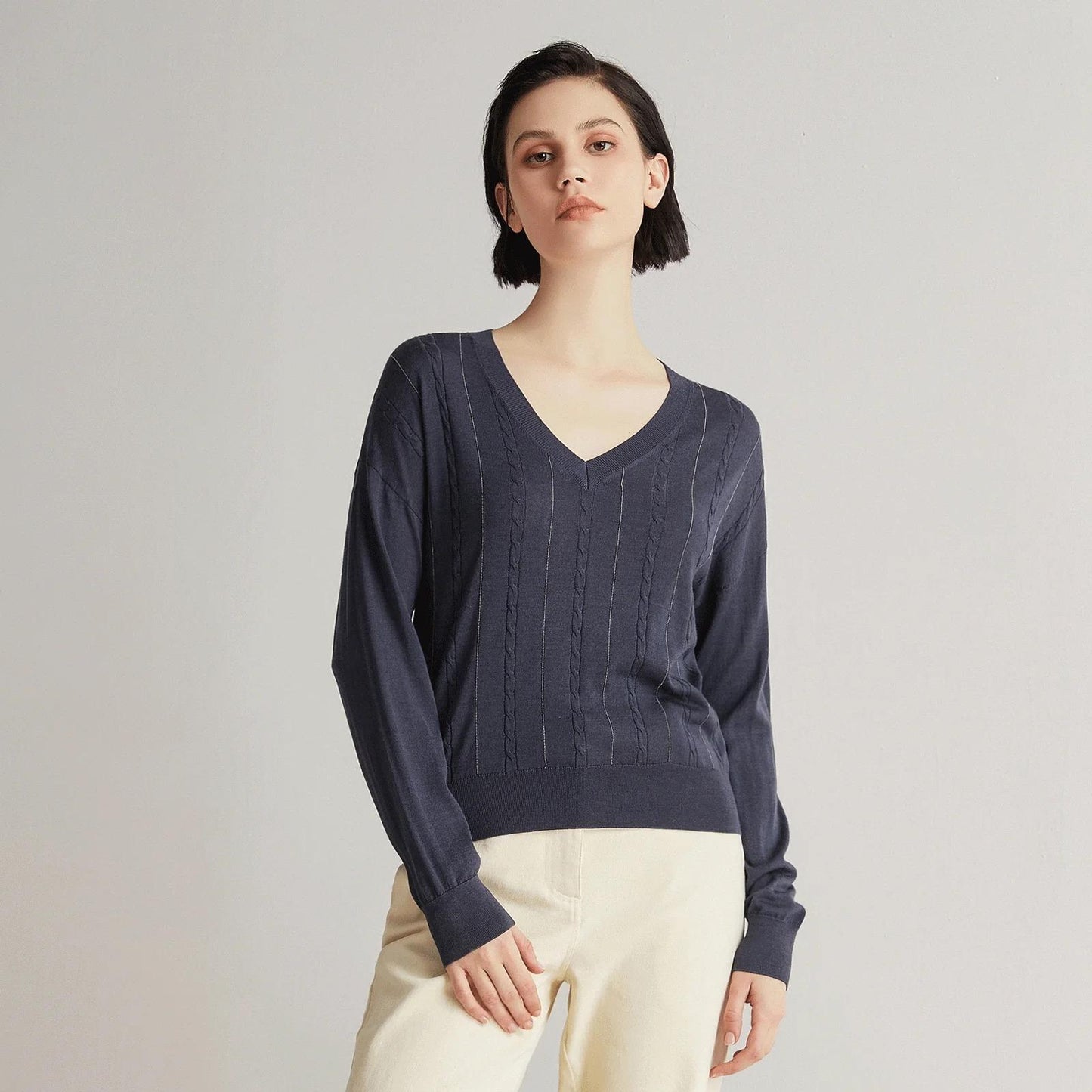 Women's Merino Wool & Silk pullover Sweater