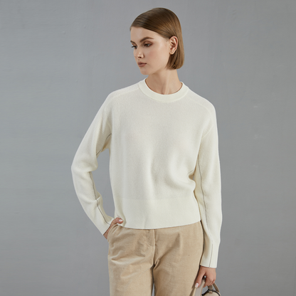 Women's Merino Wool Crew Neck Pullover Thin sweater