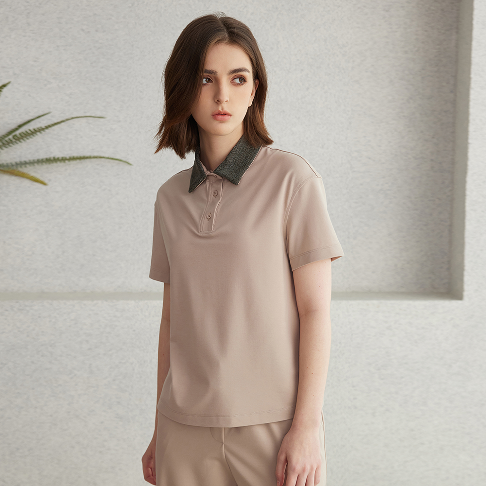 Women's Clothing Shirt Collar Polo Shirt