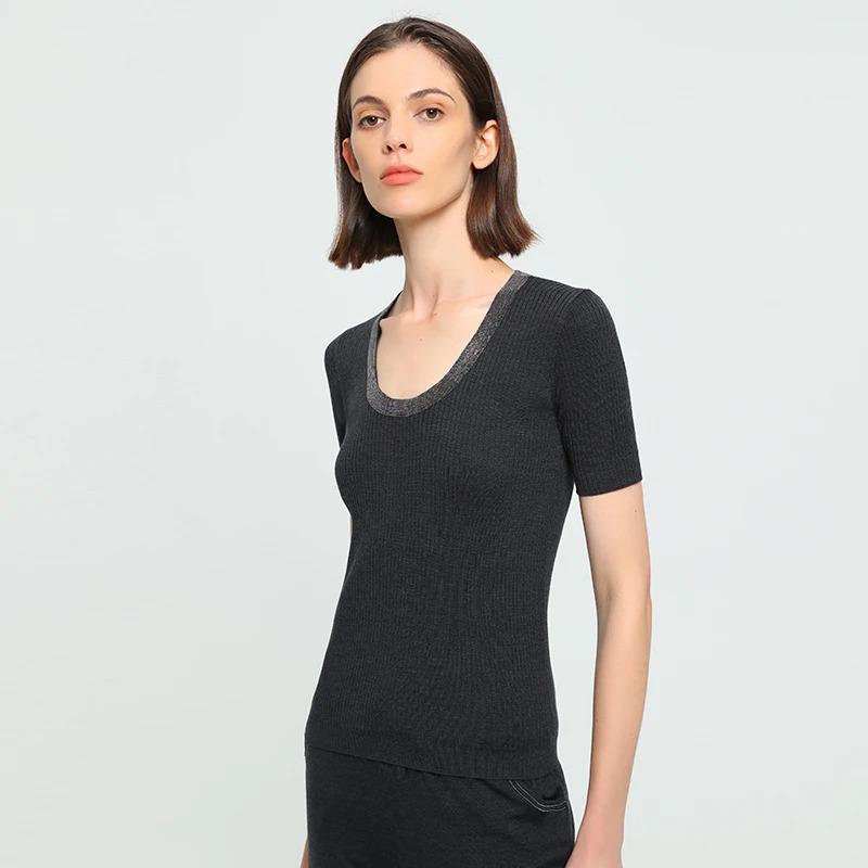 Women's Merino  Woolen Silk  blending 1458 pullover Top