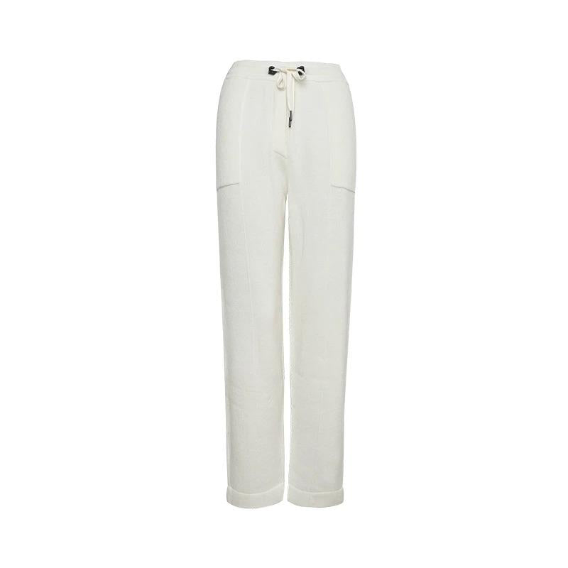 Women's Clothing Autumn Winter Elastic Waist Wool Pants