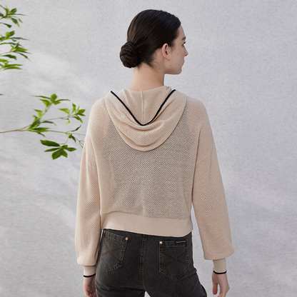 Women's Clothing Spring Knitted Linen Silk Hoodies