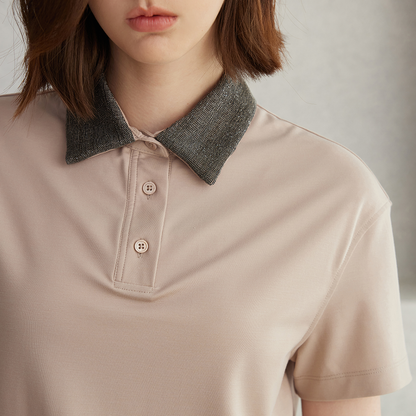 Women's Clothing Shirt Collar Polo Shirt