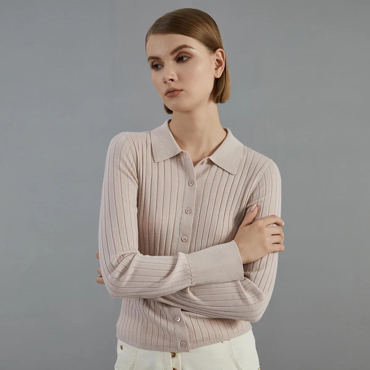 women  Merino wool autumn polo shirt