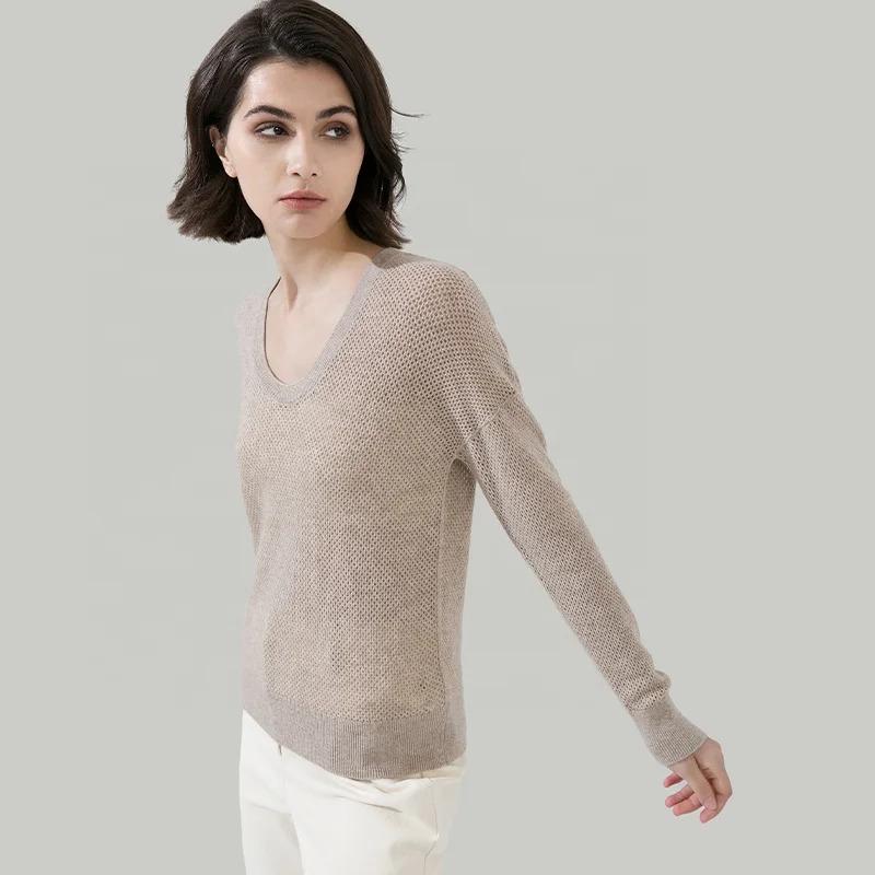 Women's Round Neck  Cashmere Knit Pullover Jumper Top BC1608