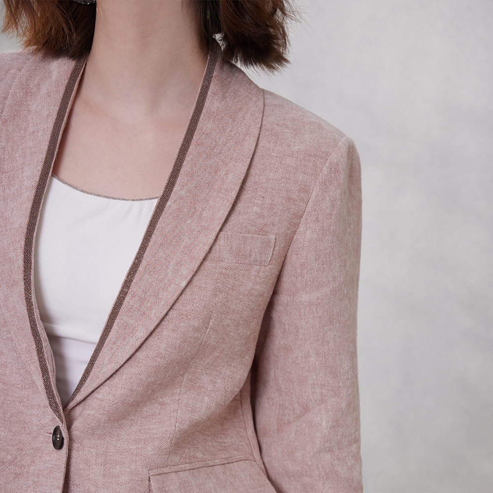 Women's Tailored Collar Linen blazer K1186W