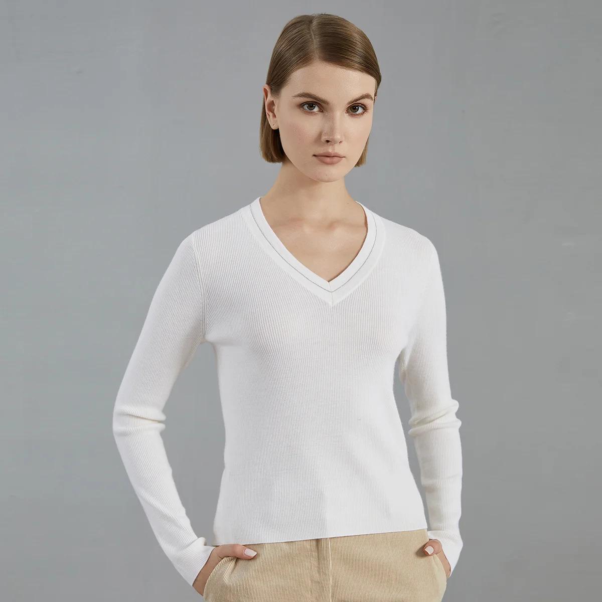 Women's  Merino Wool Long-Sleeved Pullover Top