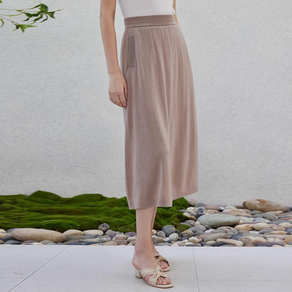 Women's Merino Wool & Silk Knit Skirt