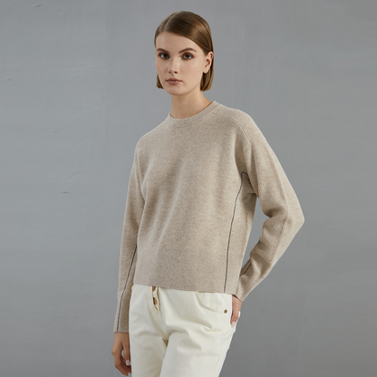 Women's Merino Wool Crew Neck Pullover Thin sweater