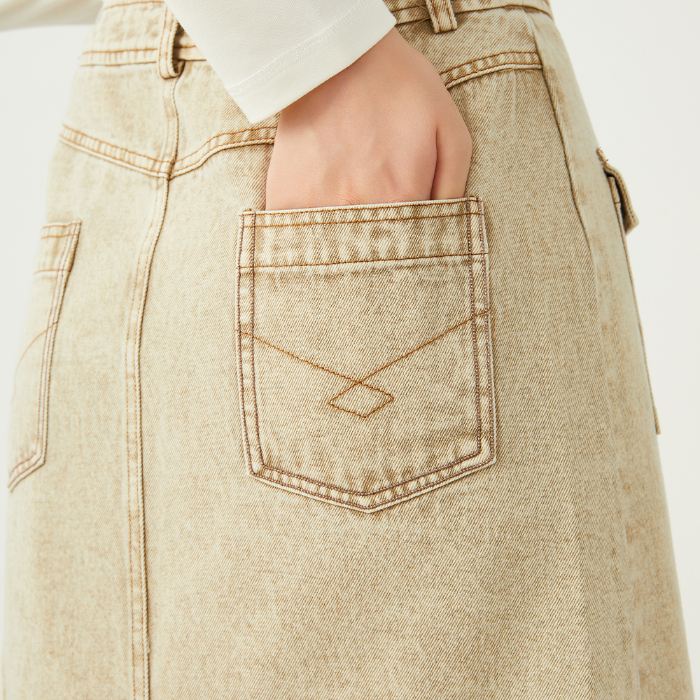 Women's Clothing Spring Summer Pure Cotton Denim Skirt