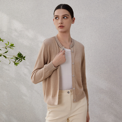 Women's Clothing Spring and Summer Linen Cardigan