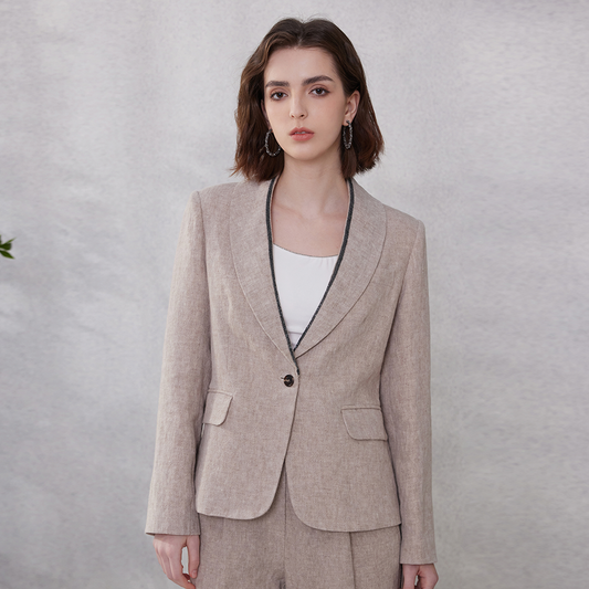 Women's Tailored Collar Linen blazer