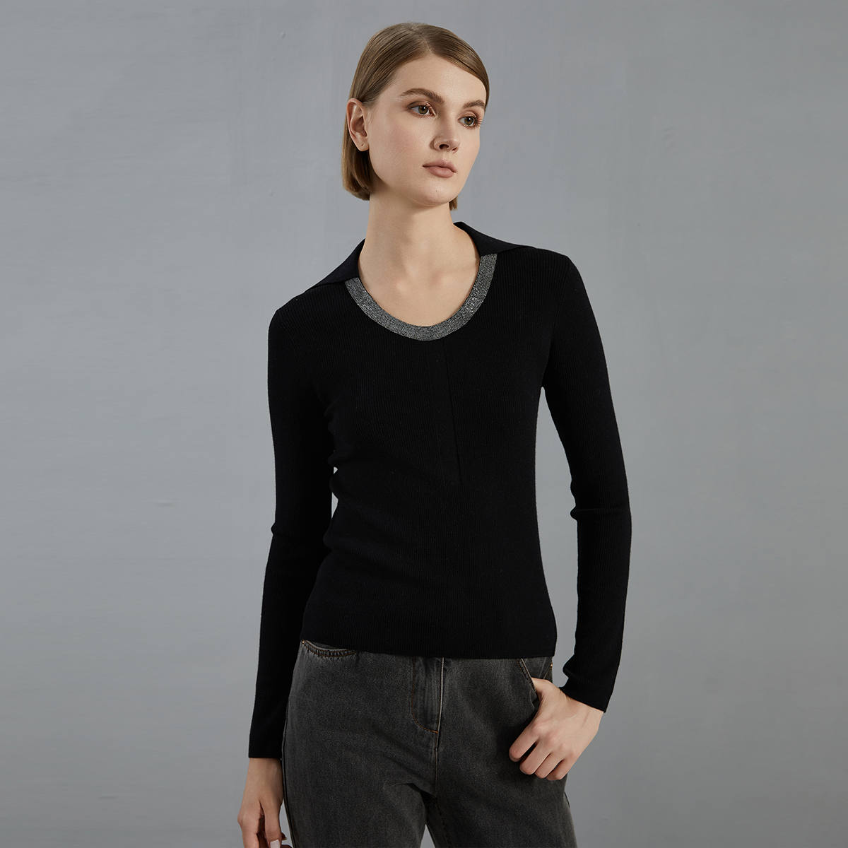 Women's Wool Thin Pullover Top