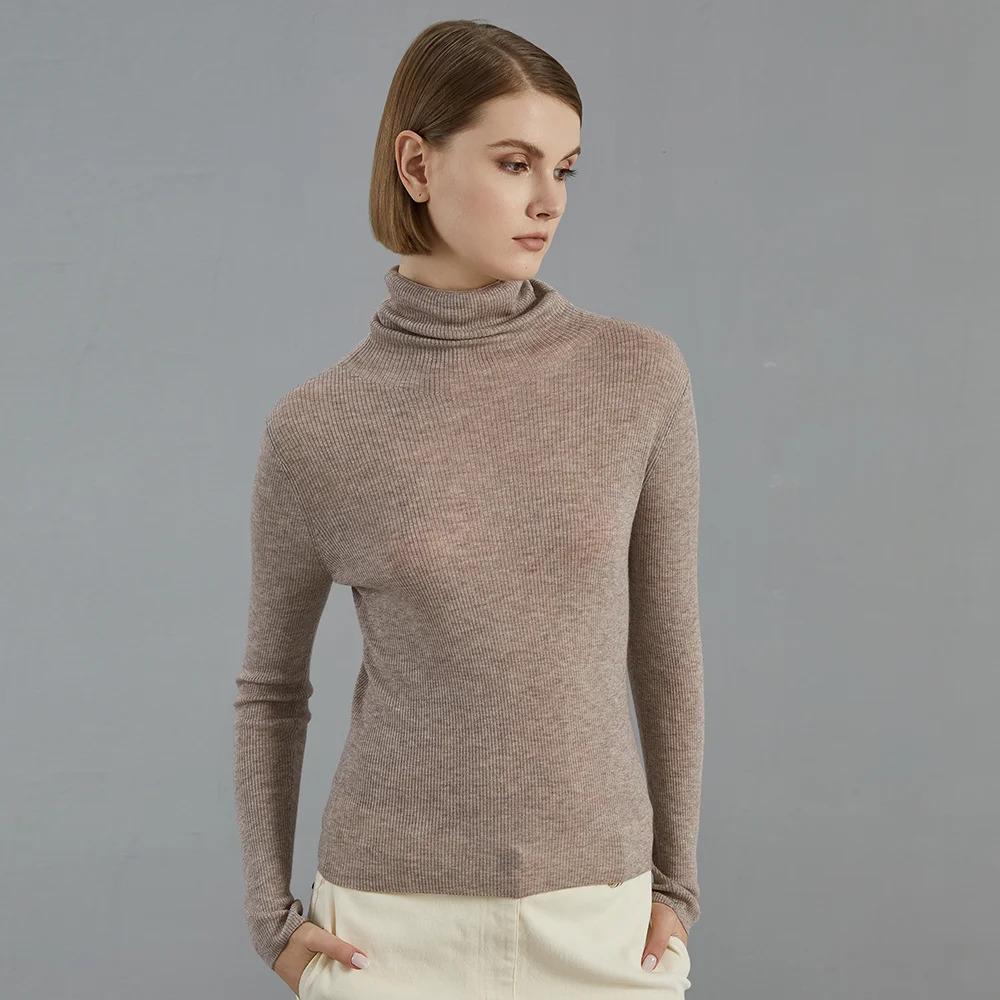 Women’s Bright Wool Turtle Neck Knitted Pullover Sweater BC-697