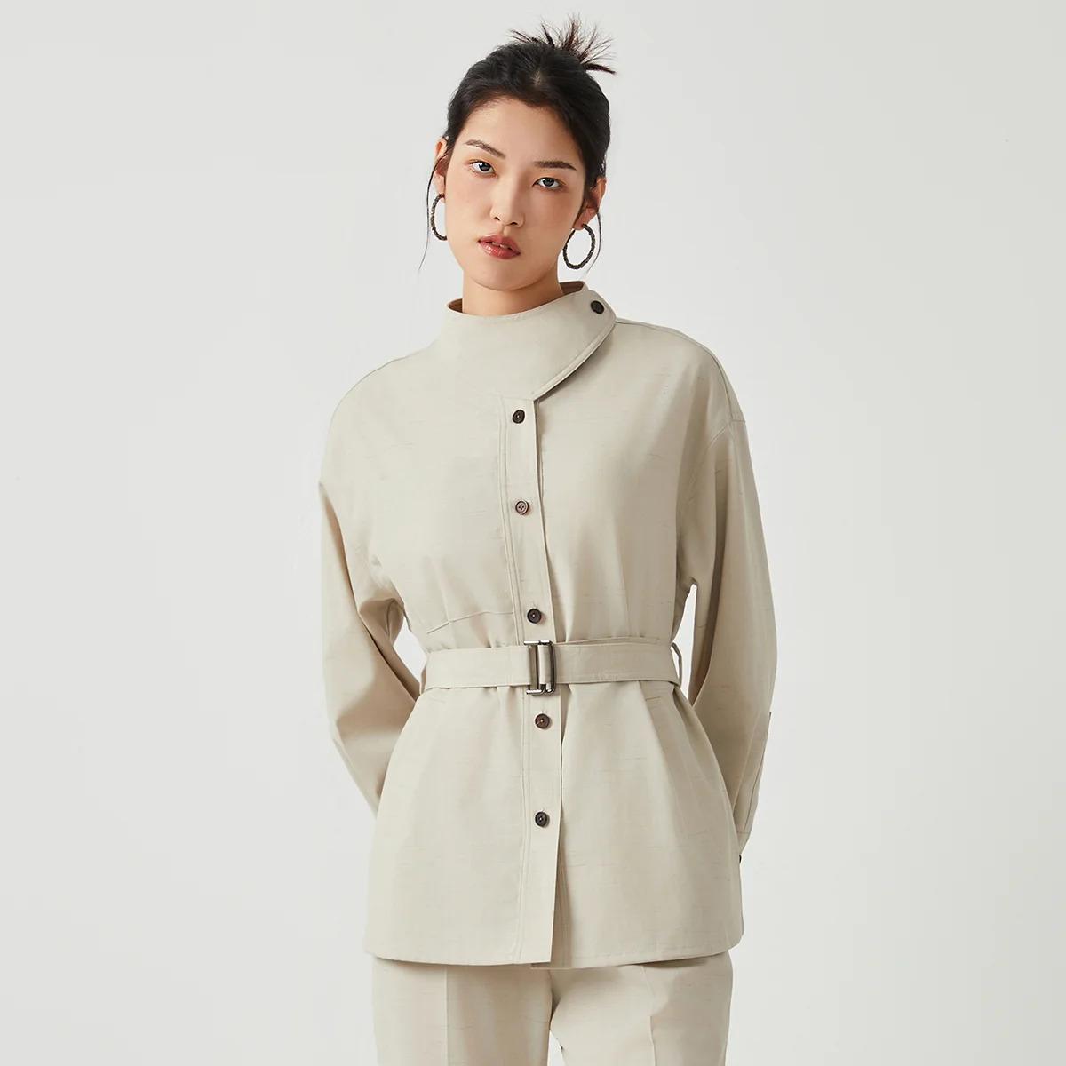 Women’s Wool Slim Fit Trench Coat Jacket