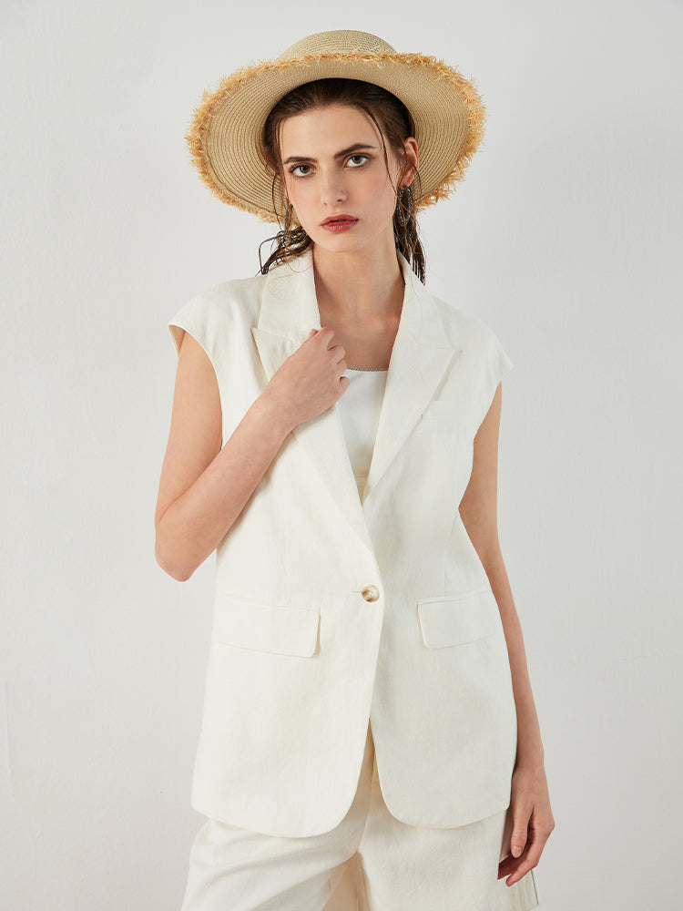 Women's Clothing Summer Linen Cotton Blazer K1444L