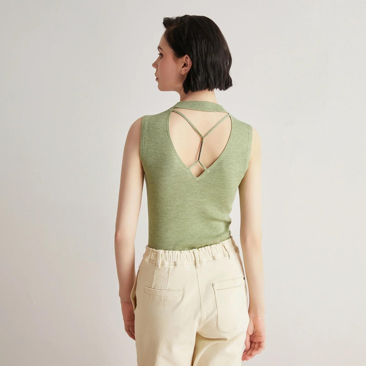 Women's  Silk & Merino Wool Knitted Vest Top