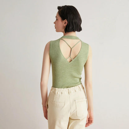 Women's  Silk & Merino Wool Knitted Vest Top