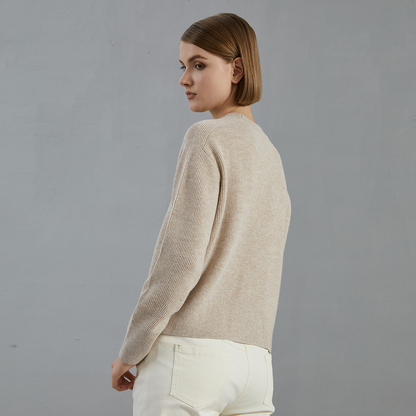 Women's Merino Wool Crew Neck Pullover Thin sweater