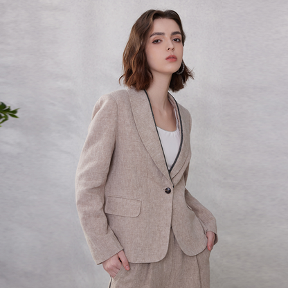 Women's Tailored Collar Linen blazer K1186W