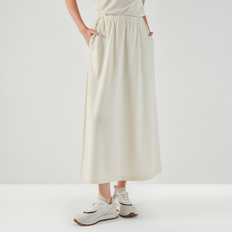 Women’s Cotton and Artificial Cotton Elastic Waist Skirt