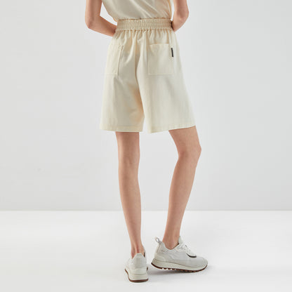 Women's Cotton Blend Drawstring Elastic Waist Shorts