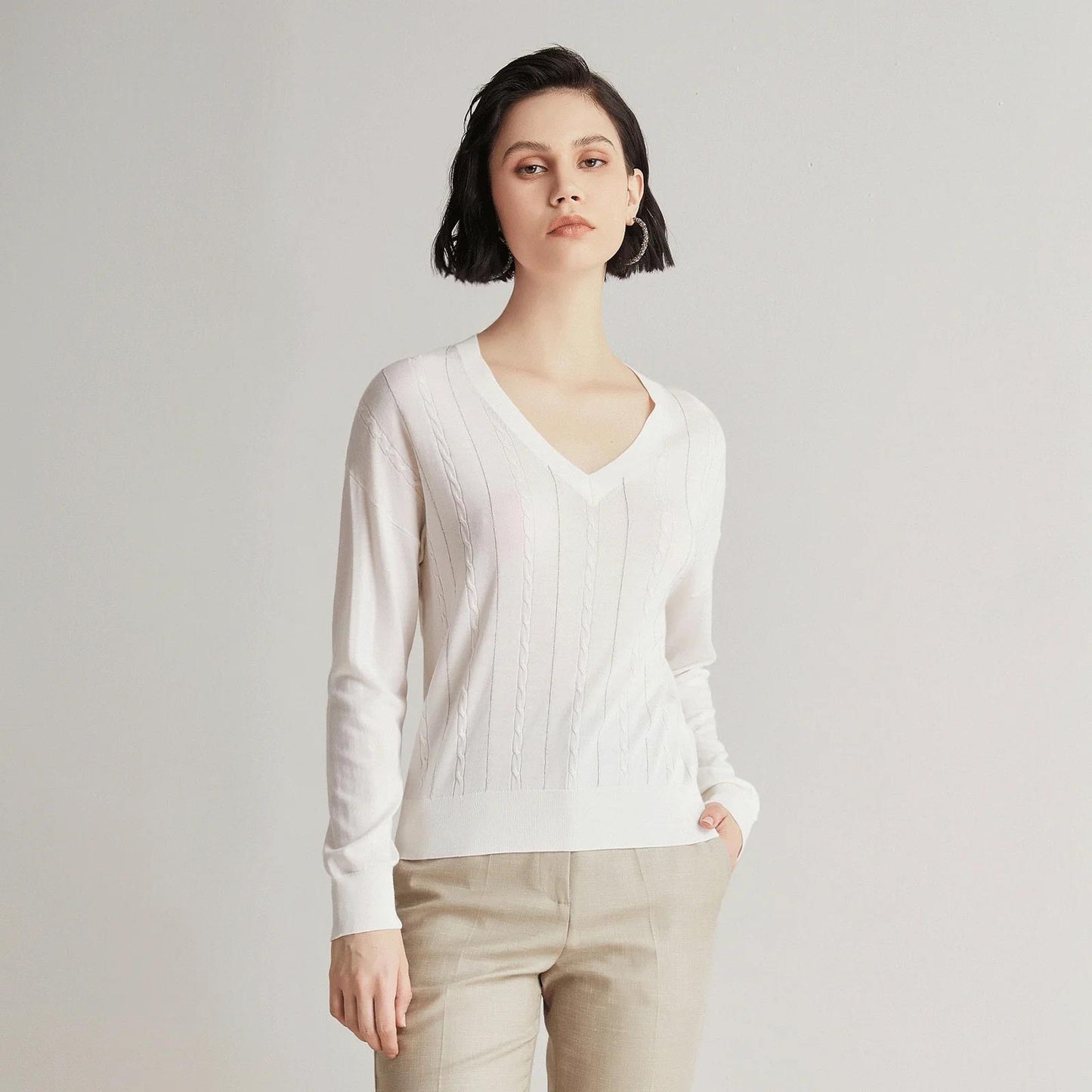 Women's Merino Wool & Silk pullover Sweater