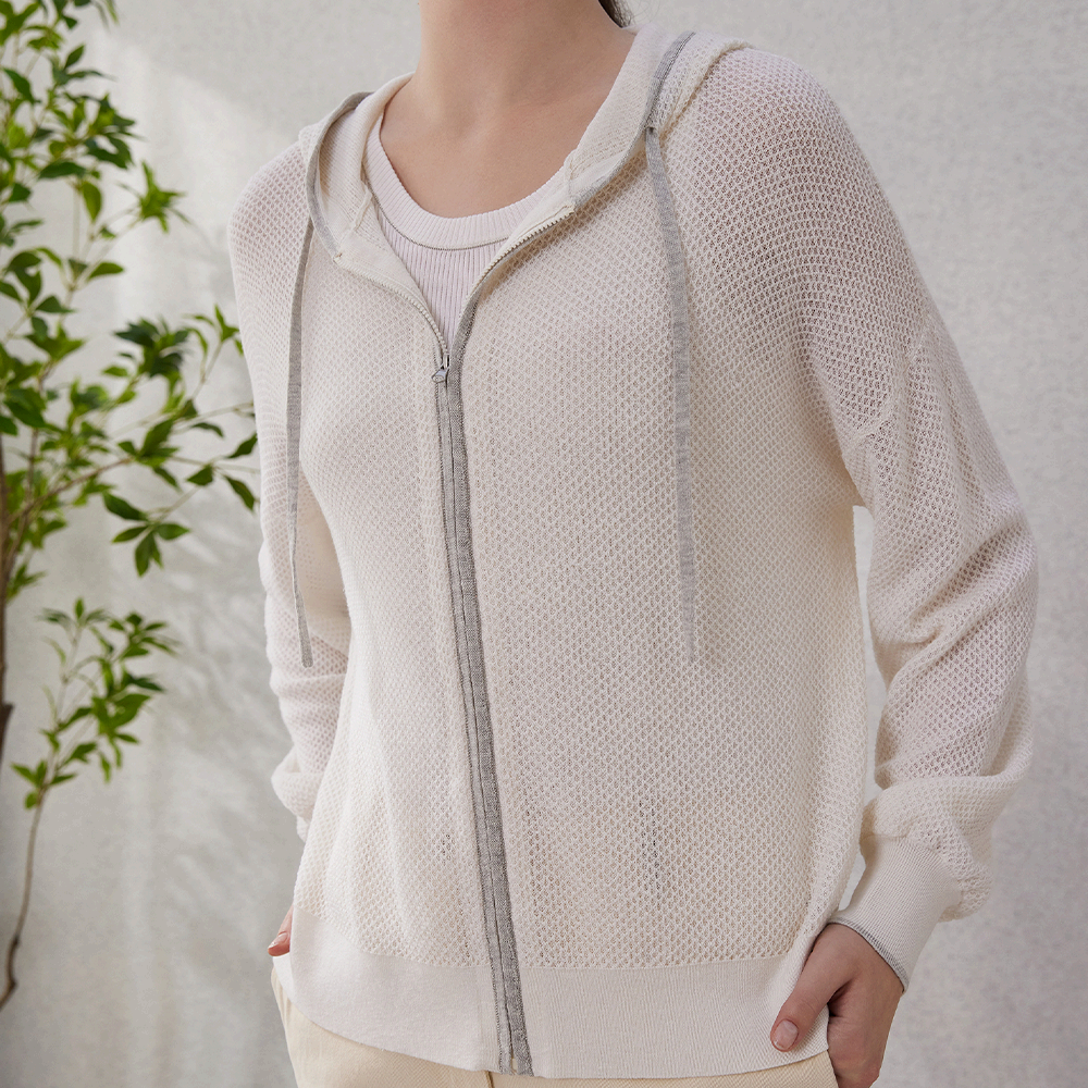 Women's Clothing Spring Knitted Linen Silk Hoodies