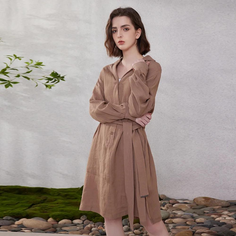 Women's Pure Linen  Dress K2059L