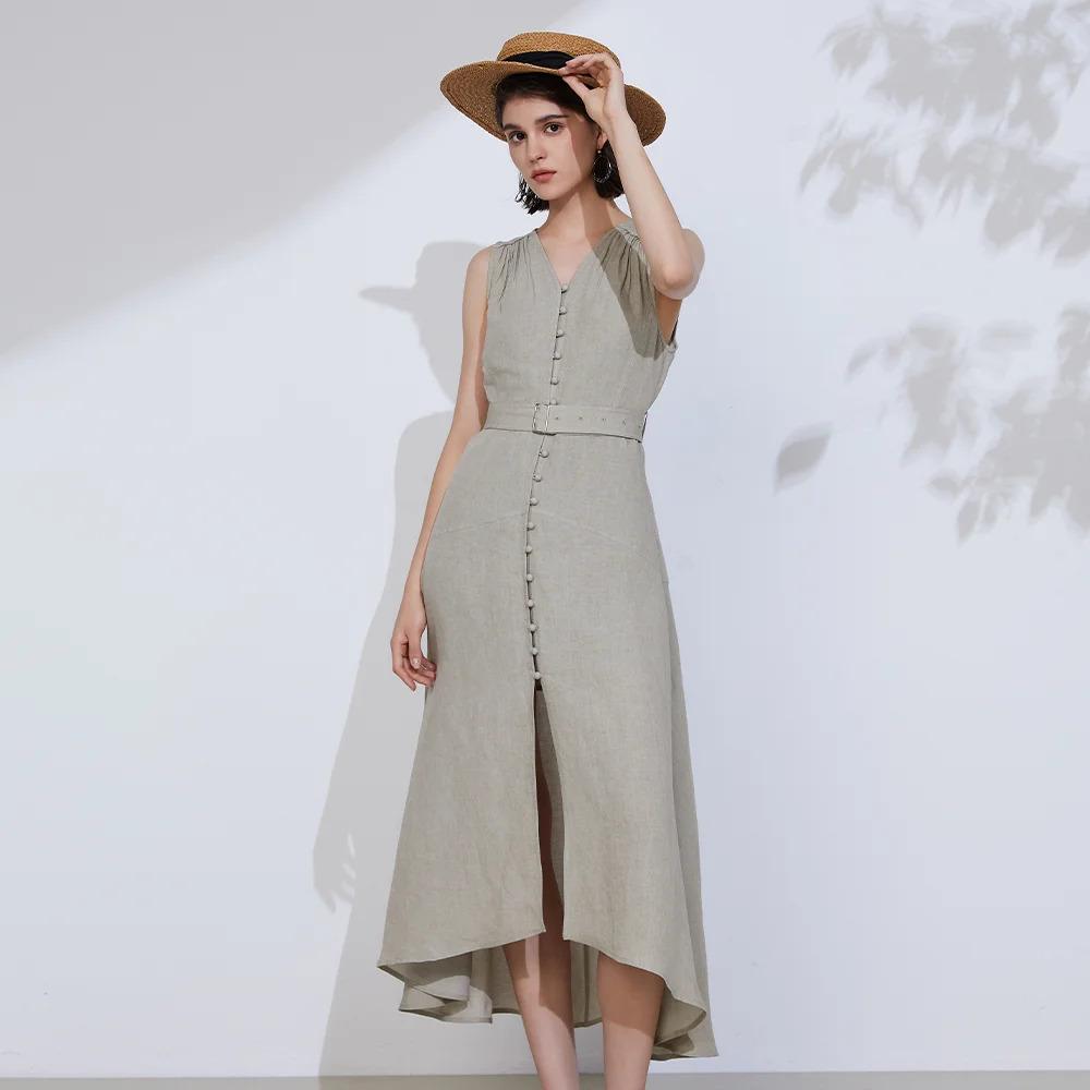 Women's Elegant Linen  Dress K2324W