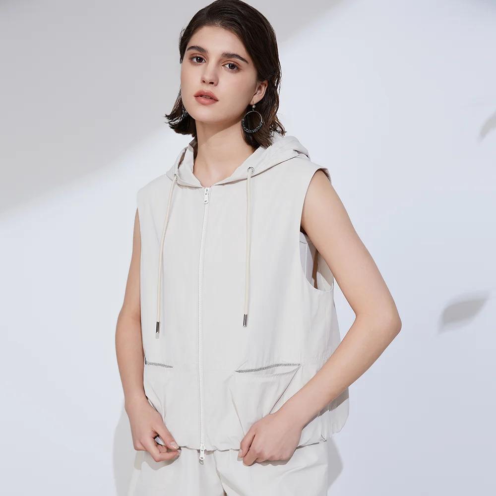 Women's Casual cotton Sleeveless Hoodie