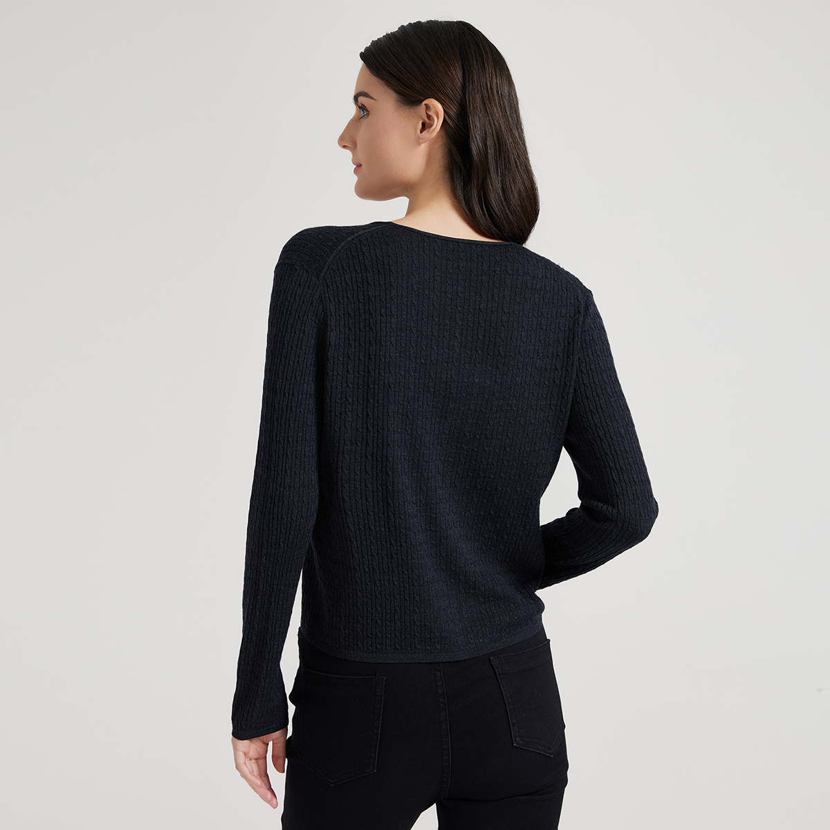 2025 Women's wool silk open-necked single-breasted sweater