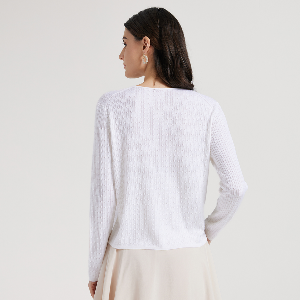 2025 Women's wool silk open-necked single-breasted sweater