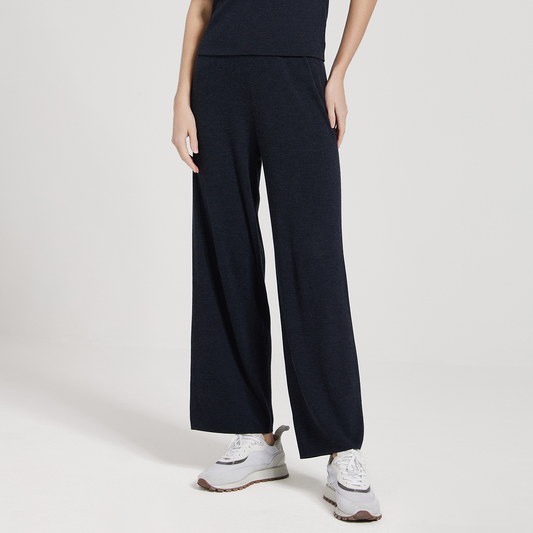 2025 Women's silk wool straight-leg pants