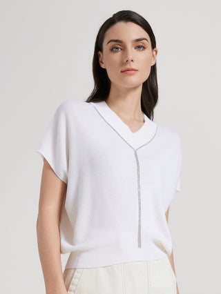 Wool Silk V-neck pullover