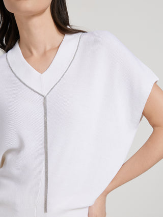 Wool Silk V-neck pullover