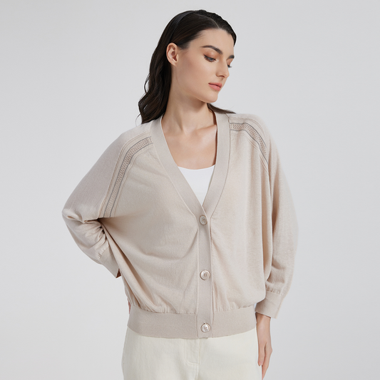 2025 Women's Silk & Linen Cardigan Long Sleeve Top